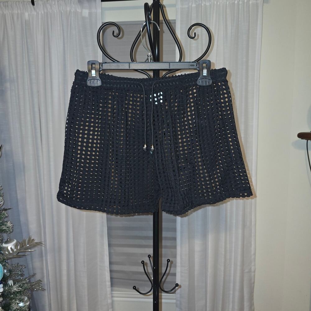 Black Crochet Women Shorts